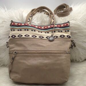 The Sak Convertible Tan Leather Shoulder/Carry Bag